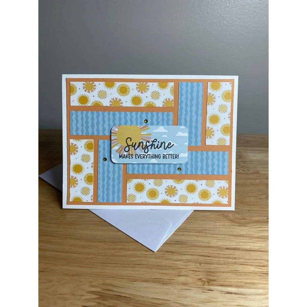 Handmade Summer Blank Greeting Card A2 & Envelope